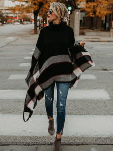 Fashion High-neck Knitting Sweater Cover-Ups Tops