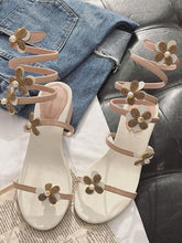 Load image into Gallery viewer, Flower Peep-toe Summer Beach Sandals