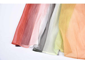 Spring And Summer Boho Style Color Strips Pleated  Striped Skirt