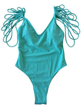 Load image into Gallery viewer, Sexy Backless Tassels Solid Color One-piece Swimwear