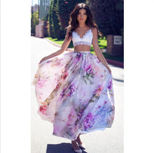 Load image into Gallery viewer, BOHO Womens Floral High Waist Long Maxi Full Skirt Holiday Party Evening Beach Sun Skirt