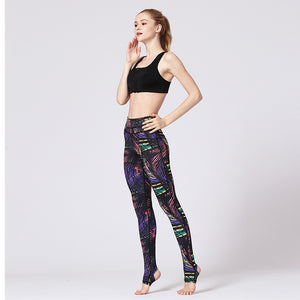 Step High-bounce Yoga Pants Women Print Tight Outdoor Sports Fitness Clothing Casual Bottom Wholesale