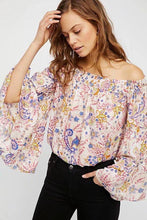 Load image into Gallery viewer, Spring Off-The-Shoulder Trumpet Sleeves Printed Tops