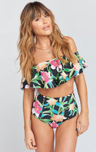 Load image into Gallery viewer, Strapless High Waist Floral Printed Off-the-shoulder Ruffled Swimsuit-3