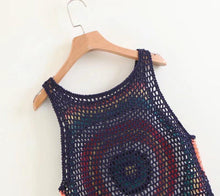 Load image into Gallery viewer, Handmade Crochet Color Vest Summer Hollow Perspective Sleeveless Vacation Top