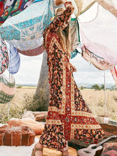 Load image into Gallery viewer, Summer Print Long Sleeve Bohemia Beach Maxi Long Dress