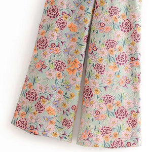 Bohemian Summer Stretch Print Jumpsuit Casual Pants