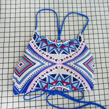 Load image into Gallery viewer, New Sexy Split Swimsuit Blue Print Strappy Bikini