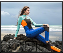 Load image into Gallery viewer, Diving suit Women&#39;s one-piece surfing suit Wet warm snorkeling suit Sunscreen swimming.