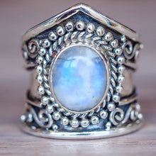 Load image into Gallery viewer, Retro Moonstone Ring Exaggerated Punk Style Jewelry