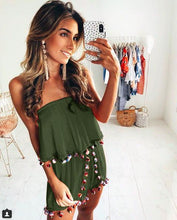 Load image into Gallery viewer, Bohemia Vacacion Elegant Tasseled Solid Color Jumpsuit