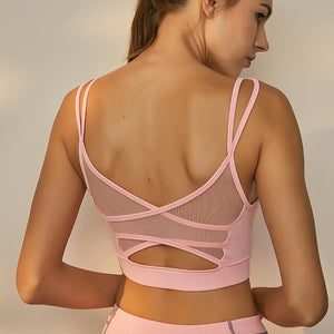 Shockproof Yoga back vest running fitness hollow breathable sports bra underwear sportswear