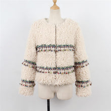 Load image into Gallery viewer, Winter Imitation Lamp Fur Tassel Short Coat Soft Jacket