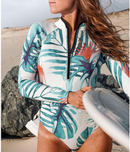 Load image into Gallery viewer, New long sleeve surfing suit one-piece swimsuit women&#39;s high waist swimsuit