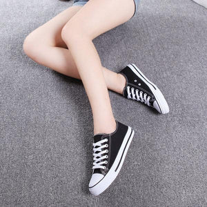 Big Size Canvas Candy Color Lace Up Casual Shoes