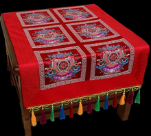 Load image into Gallery viewer, Tibetan-style folk wind tablecloth custom retro long table tea tablecloth Buddha hall decoration for tablecloth Buddha tablecloth