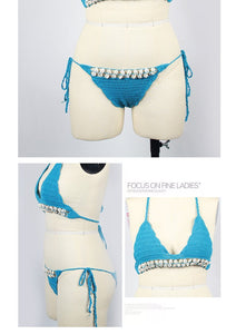 Ladies Crochet Swimsuit Shell Bikini Set