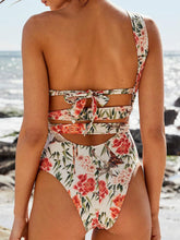 Load image into Gallery viewer, One Shoulder Floral One Piece Swimsuit Bandage for Women