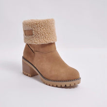 Load image into Gallery viewer, Brushed Thickness Solid Color Round Toe Flock Short Boots
