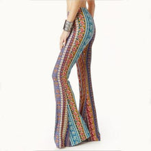 Load image into Gallery viewer, Retro Print Stripe Tight Type Flared Pants