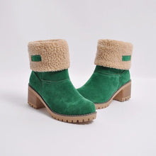 Load image into Gallery viewer, Brushed Thickness Solid Color Round Toe Flock Short Boots