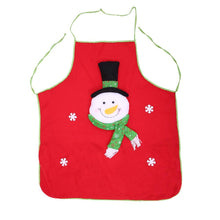 Load image into Gallery viewer, Holiday Santa Snowman Kitchen Cooking Red Christmas Apron