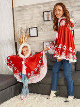 Load image into Gallery viewer, Little Red Riding Christmas Costume Parent-Child Wear Hood Shawl