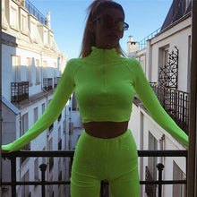 Load image into Gallery viewer, Fashion Fluorescent Color Slim Casual Yoga Sports Suit