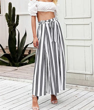 Load image into Gallery viewer, Casual High Waist Split Stripe Wide Leg Pants