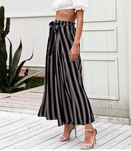 Load image into Gallery viewer, Casual High Waist Split Stripe Wide Leg Pants