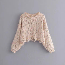 Load image into Gallery viewer, Autumn And Winter New Color Broken Irregular Loose Bat Sleeve Jumper