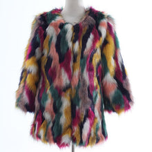 Load image into Gallery viewer, Faux Fur Multicolor Fox Fur Color Matching Coat