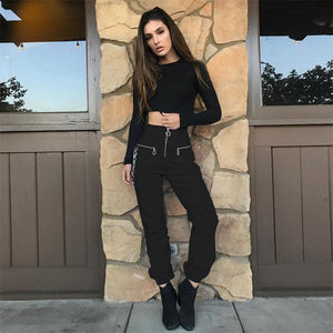 Goth Style Street Wear Cool Zipper Pants