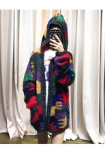 Load image into Gallery viewer, Autumn And Winter Colorful Knit Cardigan Lazy Wind Hooded Coat