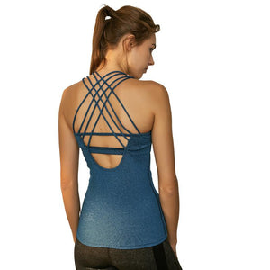 Long sports bra vest sports T-shirt women's high stretch running Yoga sportswear