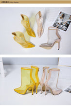 Load image into Gallery viewer, New Sharp Transparent Stiletto Sexy Fashion Bare Ankle Boots