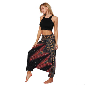 Women Digital Printing Loose Casual Fashion Dance Bloomers Yoga Pants