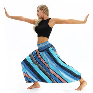 Cross-border New Digital Print Women's Fitness Yoga Pants Leisure Loose European and American Lantern Pants Women's Fashion Wholesale.