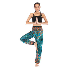 Load image into Gallery viewer, Fashion Thai Casual Yoga Pants Knickers Yoga Suit Women Cotton 52 Loose Floral Pants