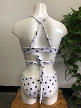 Load image into Gallery viewer, Split Dot Print Swimsuit Sexy Cross Strap Bikini