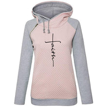 Load image into Gallery viewer, Zipper long sleeve contrast color Hooded Fleece women&#39;s coat embroidered sweater