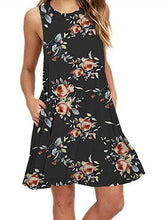Load image into Gallery viewer, Spring / Summer Sleeveless Pullover Element Printed Pocket Swing Vest Dress-2