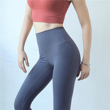 Load image into Gallery viewer, New European and American hip fitness pants Female high waist peach hip running tight feet sports yoga pants