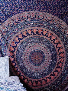 Vintage Bohemia Mandala Floral Beach Tapestry