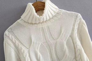 Autumn And Winter High Collar Twist Short Sexy Umbilical Sweater