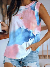 Load image into Gallery viewer, Women&#39;s Top Collar Tie-dye Printing Vest T-shirt