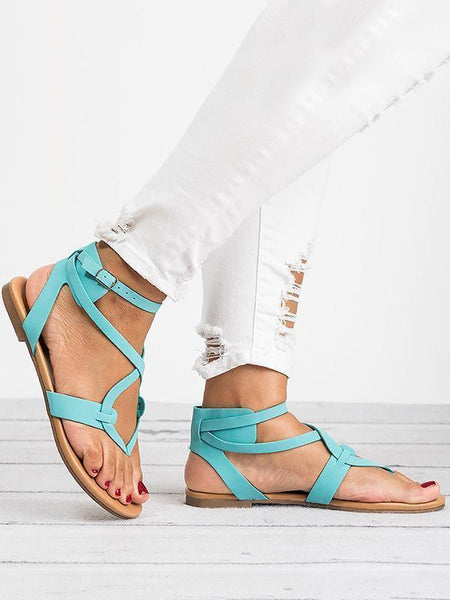 2018 Summer Bandage Beach Flat Sandals For Women