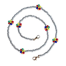 Load image into Gallery viewer, Bohemian Colorful Beaded Face Mask Holder Chain Rainbow Flower Eyeglass Necklace 77HE