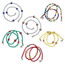 Load image into Gallery viewer, Bohemian Colorful Beaded Face Mask Holder Chain Rainbow Flower Eyeglass Necklace 77HE