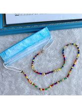 Load image into Gallery viewer, Bohemian Colorful Beaded Face Mask Holder Chain Rainbow Flower Eyeglass Necklace 77HE